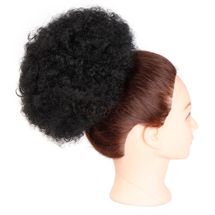 Vigorous Synthetic Afro Kinky Curly Hair Bun Short Drawstring Ponytail Bun Hairpiece For Black Women Ponytail Hair Piece