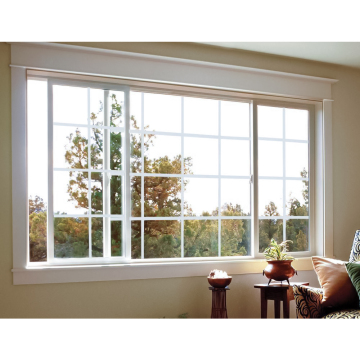 Thermal Break Tempered Glass American Style Vinyl Sliding Windows