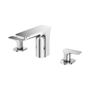 Deck mounted brass 3-hole basin mixer