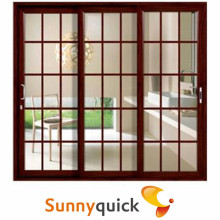 cheap price wooden color u pvc sliding door