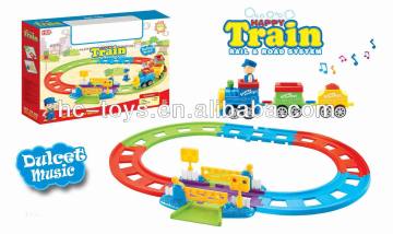 B/O railway train set toys,electric cartoon railway train with music