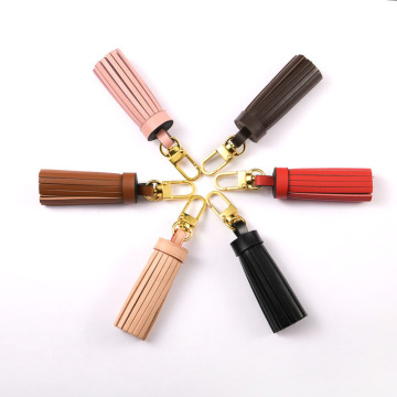 Genuine Leather Mini Tassel Handbag Charm - Colorful