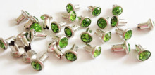 Rhinestone Rivets with Peridot Stone Embellished