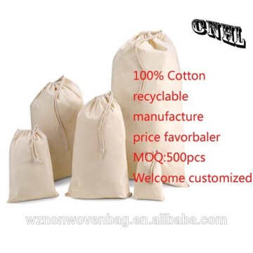 promotional packing cotton drawstring bag