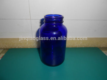 250ml cobalt blut glass cod liver oil bottle