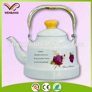 high quality printed handle enamel non-electric tea kettle