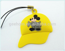 soft 3d pvc cartoon hat shape pendant promotion gift