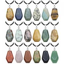 Greenjoan Healing Crystal Coffin Gemstone Prendant Colliers