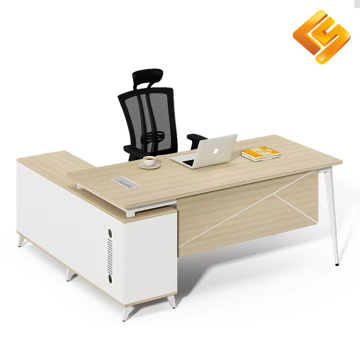 Modern Metal and Wood Executive Computer Desk