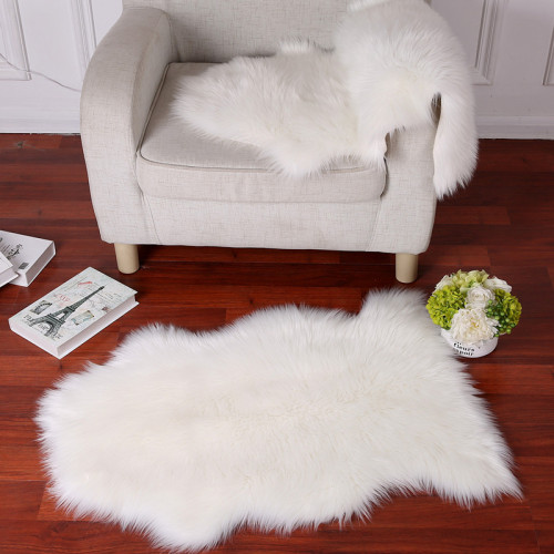 60x90cm Artificial Sheepskin Hairy Carpet for Living Room Bedroom Rugs Skin Fur Plain Fluffy Area Rugs Washable Bedroom Faux Mat