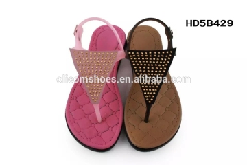 New Design Ladies PCU Sandals,Cheap Price Ladies PVC PCU Plastic Flat Sandals