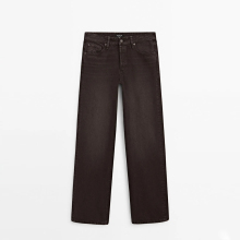 Women's casual style modern urban retro mid waist wide leg jeans