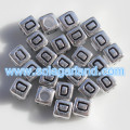 6MM Antique Silver Alphabet Cube Beads Single Letter Square Beads