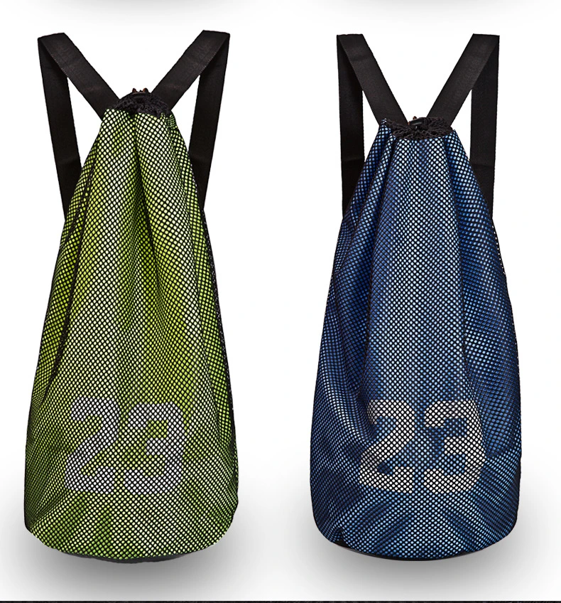 Durable Adjustable Drawstring Mesh Bag Soccer Ball Basketball Carrying Sport Backpack