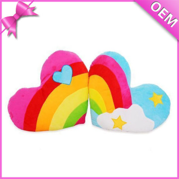 Beautiful Pillow Plush Rainbow Color Heart Shape Pillow With Rainbow
