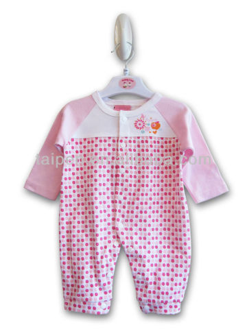 Wholesale 100% Cotton Baby Knitted Romper Lovely Baby Pink Spring Summer Romper