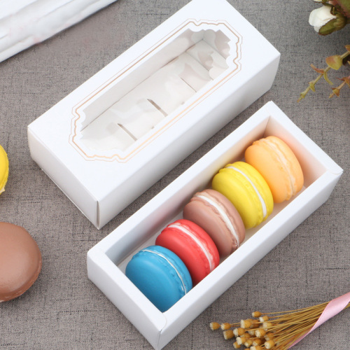 Cửa sổ rõ ràng tùy chỉnh năm bao bì macaron hộp màu trắng