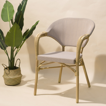 Patio Stacked French Wicker Rattan Chair