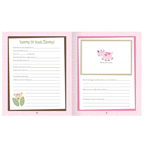 Baby Girl Memory Book Hardcover Record Diary