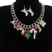 Christmas Theme Charm Nekclace Set