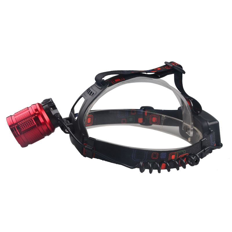 Laser Combination Headlight Rechargeable zoom Head torch Waterproof Headlamp With Red Laser Pointer