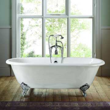 freestanding double ended cast iron bathtub