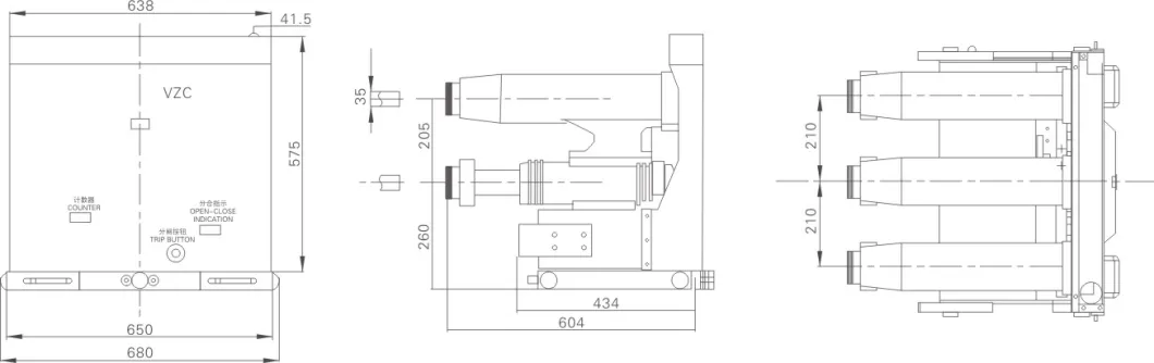 Vzc (R) -12 Vzc Medium Voltage Vacuum Contactors-Fuse Combination