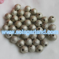 4-20MM Mixed Loose Round Acrylic Beads Glittery Metallic Beads