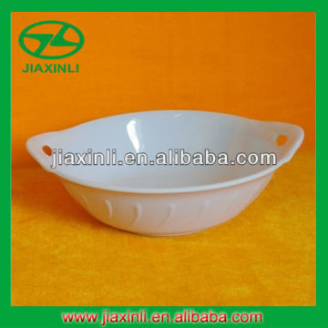 White Melamine Handled Bowl