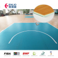 Anti Slip PVC กีฬาพื้นกีฬาพื้นสนามบาสเก็ตบอลพื้นไม้