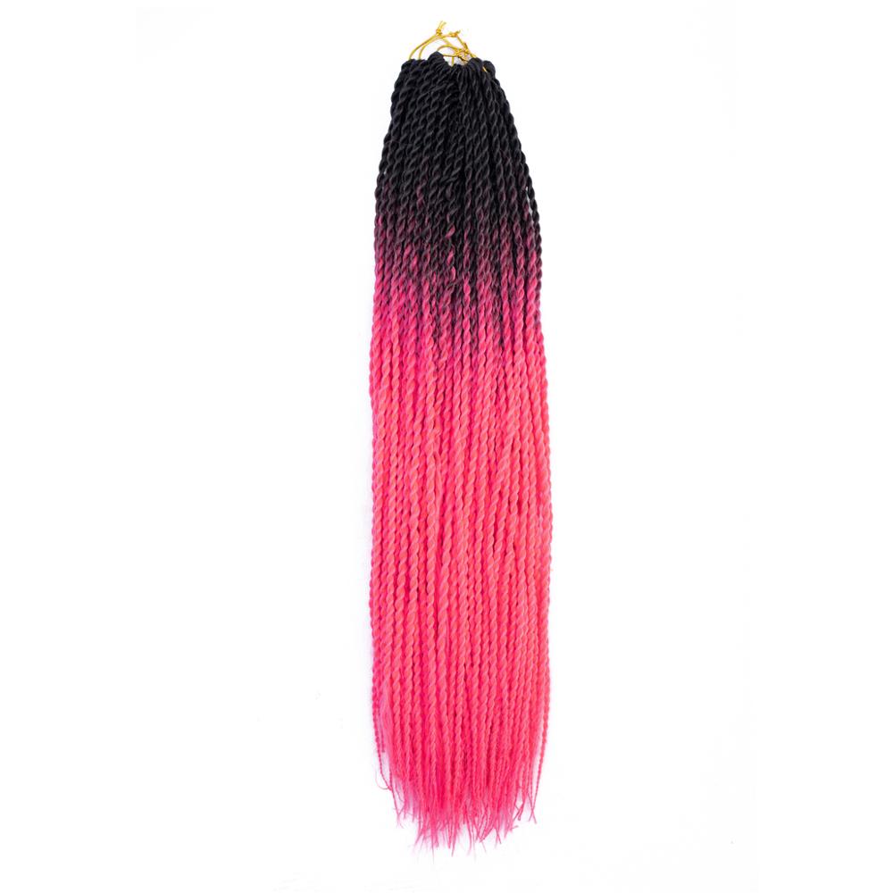 MYZYR 20inch Ombre Senegalese Twist Braiding Hair Crochet Braids Synthetic Crochet Hair Extensions Black Brown Women