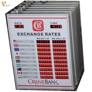 Outdoor Digital Display LED Foreign Currency Exchange Rate Board