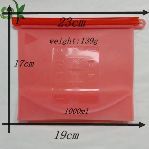 사용자 정의 로고가있는 1000ML 실리콘 식품 보관 가방