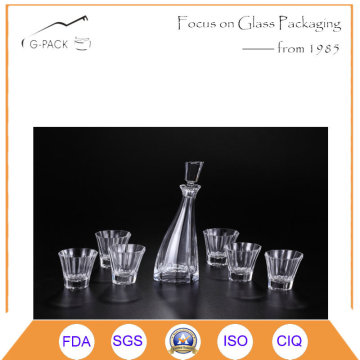 Set of 7 Art Decorative Glass/Glass Liqueurs Bottle