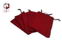 Red Thick Velvet Pouch With Embroidery Logo For Mobile Phon