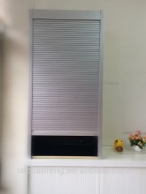 Silver kitchen roller shutter door system