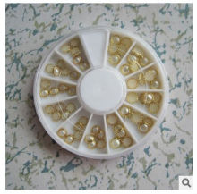 White Nail Peal with Flat base/Nail Art decor wheel /Nail Decor wheel /Nail Decoration