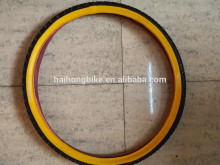 yellow line bike tires/colored bike tires/Haihong bike tires /colored line bike tyres