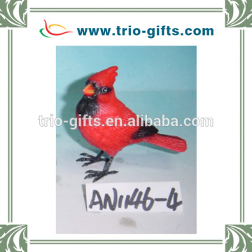 polyresin stand red bird ornamanet