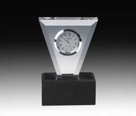 Horloge de table en cristal personnalisée