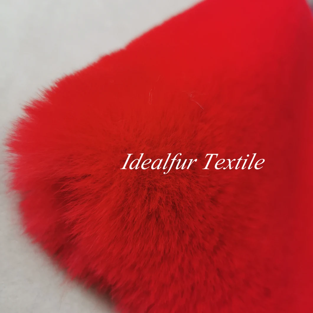 Red Heavy Weight Rabbit Fake Fur Fabric