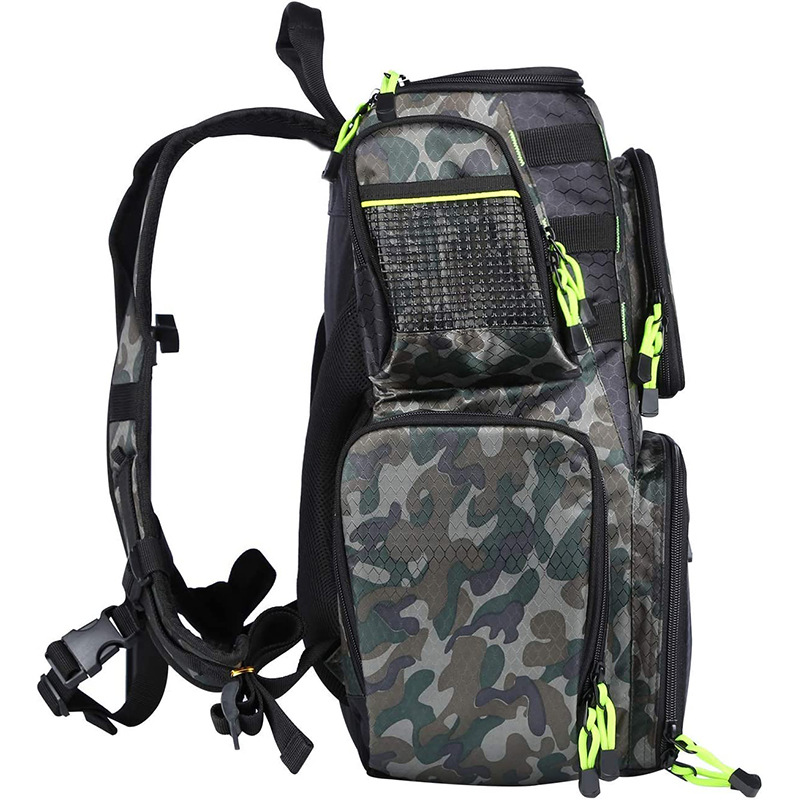 Fishing Tackle Backpack with Waterproof Rain Cover