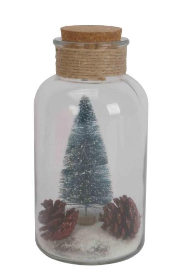 GLASS CHRISTMAS DECORATION WISHING BOTTLE