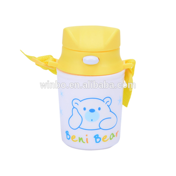 Polymer water bottle with strap