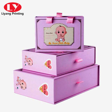 Gift drawer storage box/bag with ribbon closure