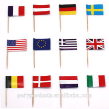 Mutinational Country Flags Snack Cocktail Fruit Picks wooden picks flag picks