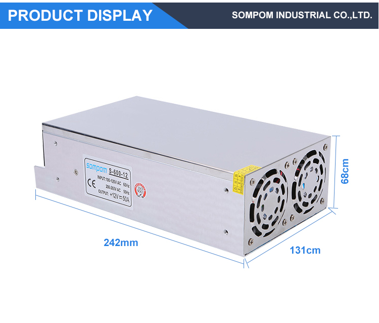 SOMPOM ODM&OEM adjustable high quality 12v 50a 600w switching power supply