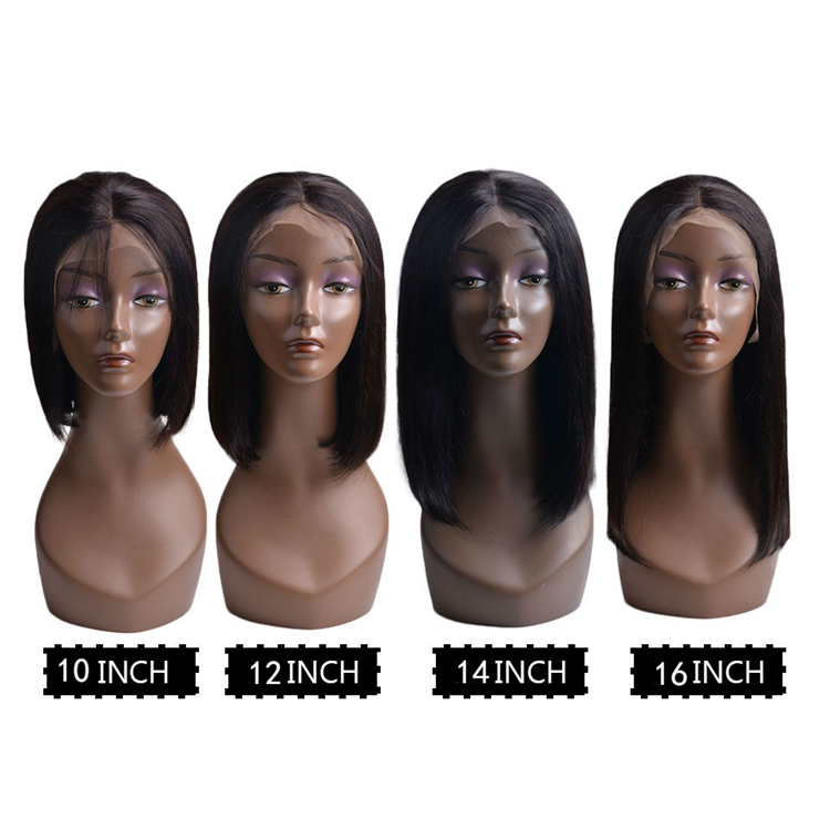 Wholesale Cheap Brazilian Short Straight Human Hair Closure Lace Front Bob Wigs For Black Women