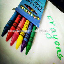 professional 6pcs packed crayons with washable wax markers