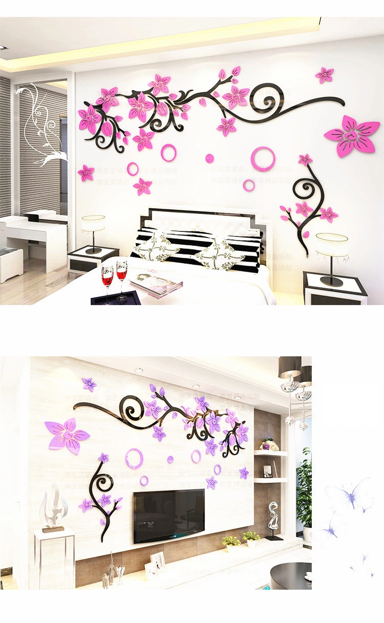 3D Acrylic Wall Stickers for Home Wedding Decoration